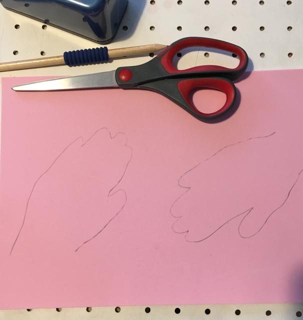 Hand print art for Valentine's Day