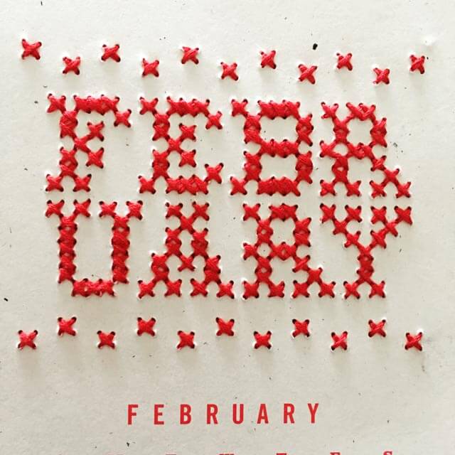 Cross stitched February