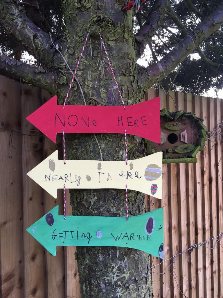 hand painted easter egg hunt signs
