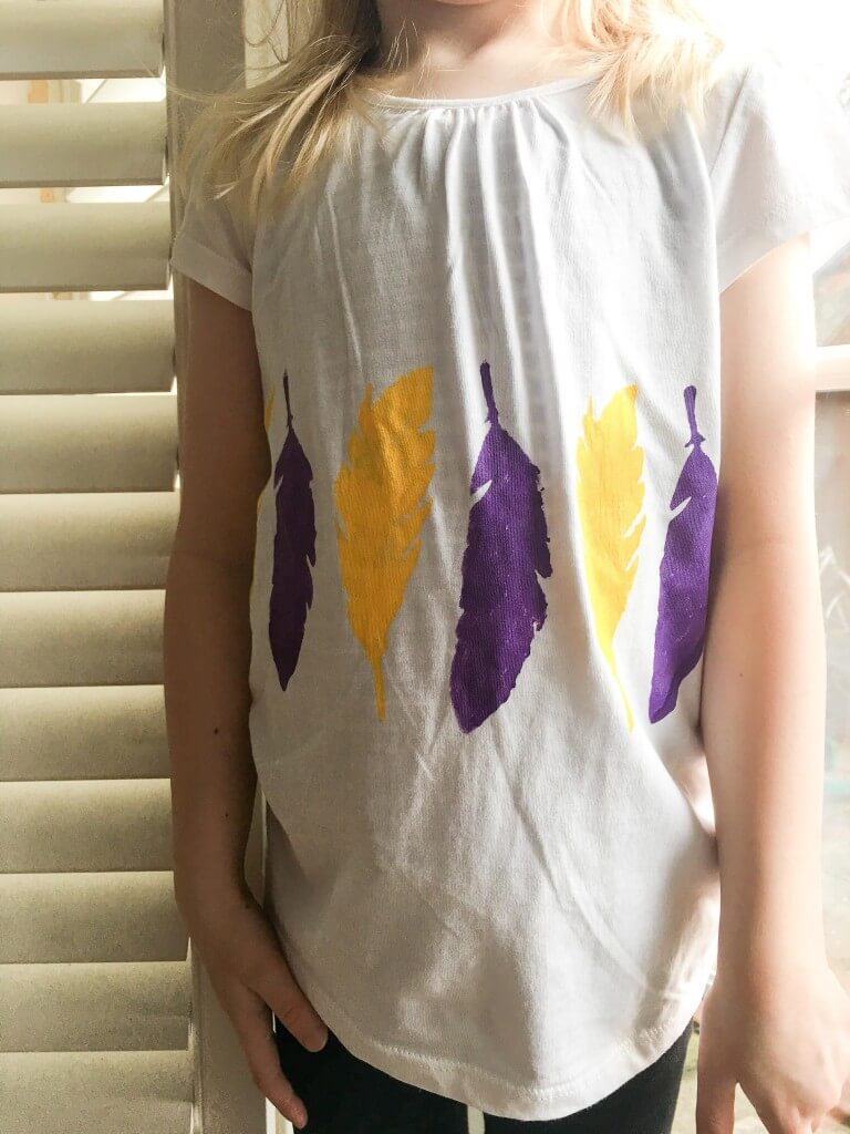 painted feather tshirt