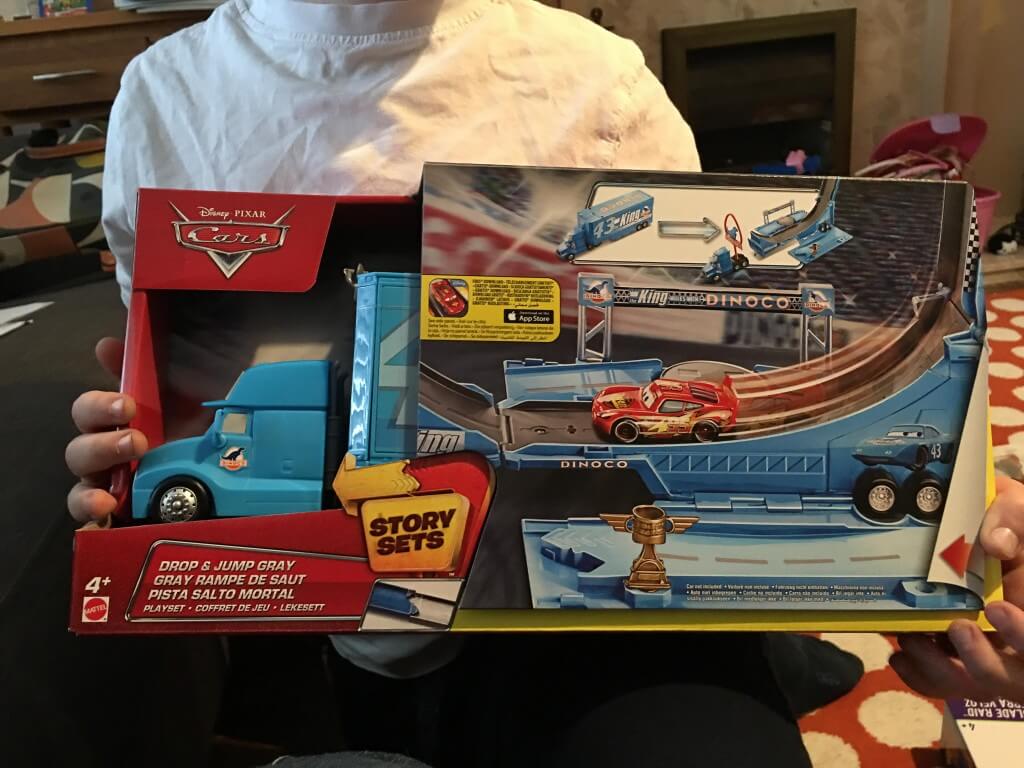 Disney Pixar Cars Drop and Jump Gray Transporter Playset