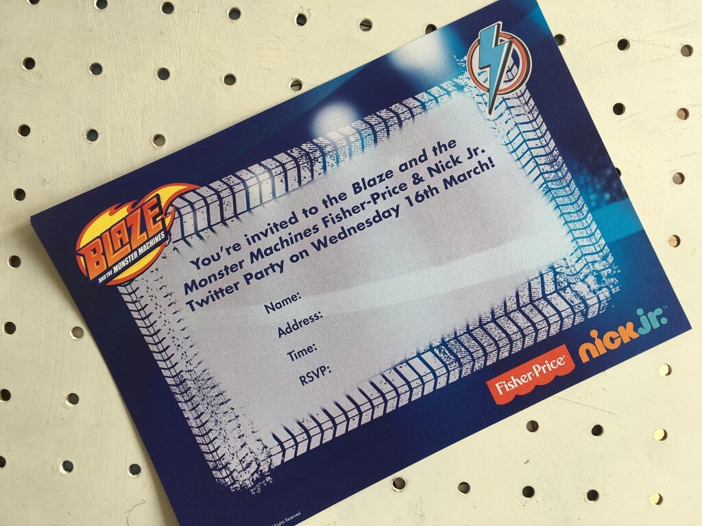 Blaze and the Monster Machine invitation