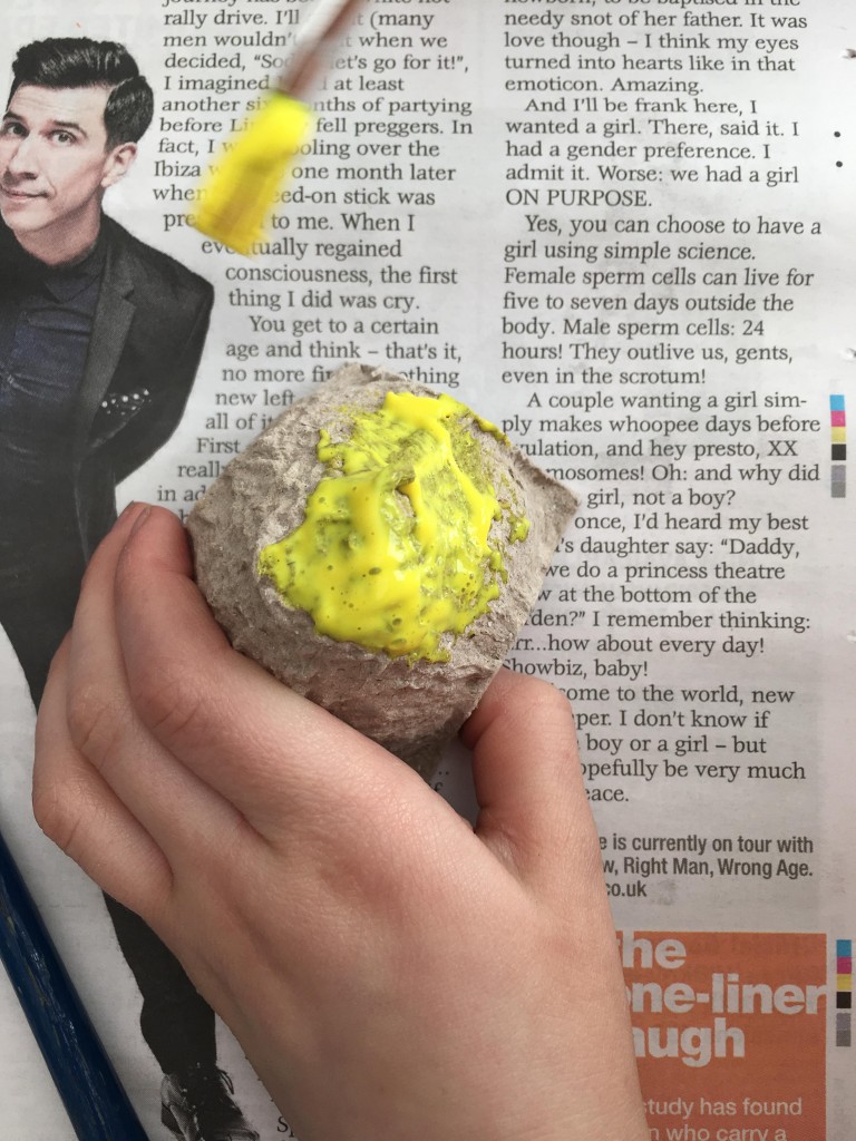 Egg carton flower craft