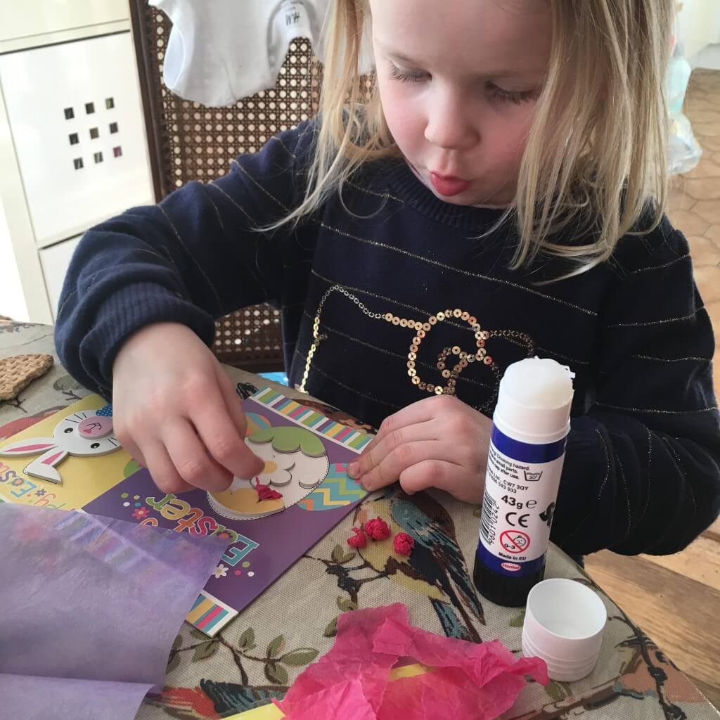 decorating Easter cards
