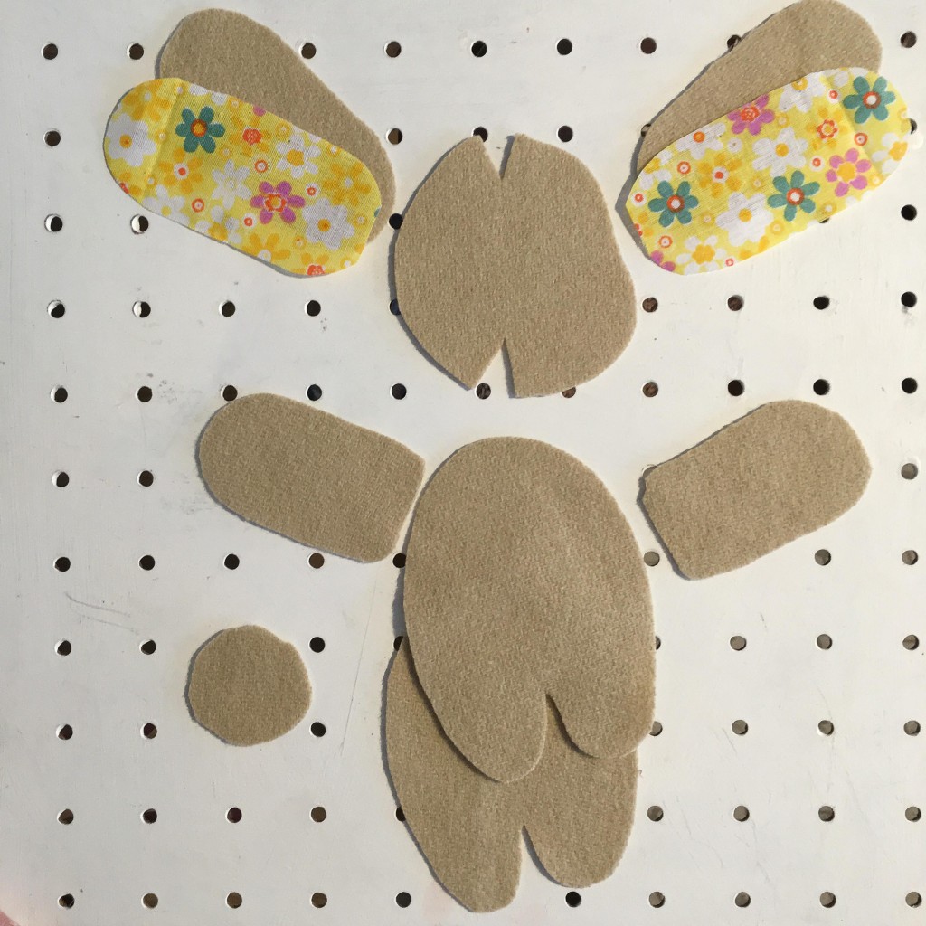 Stitching an Easter bunny