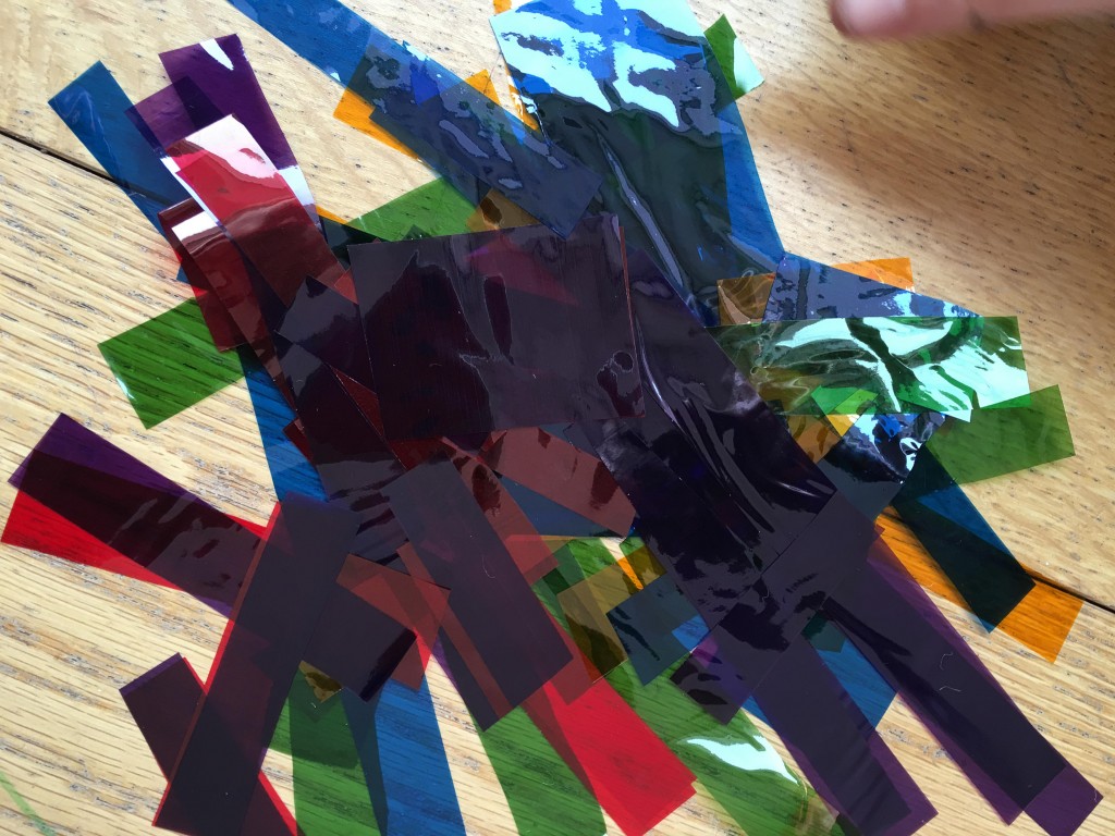 coloured cellophane strips
