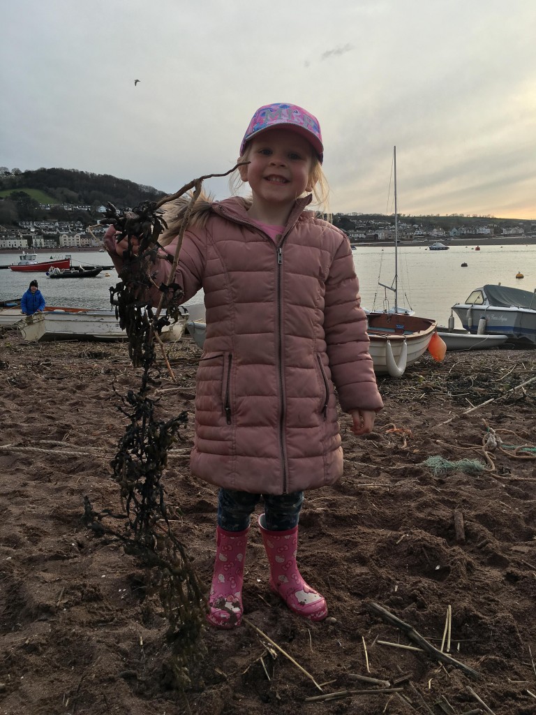 playing on the beach