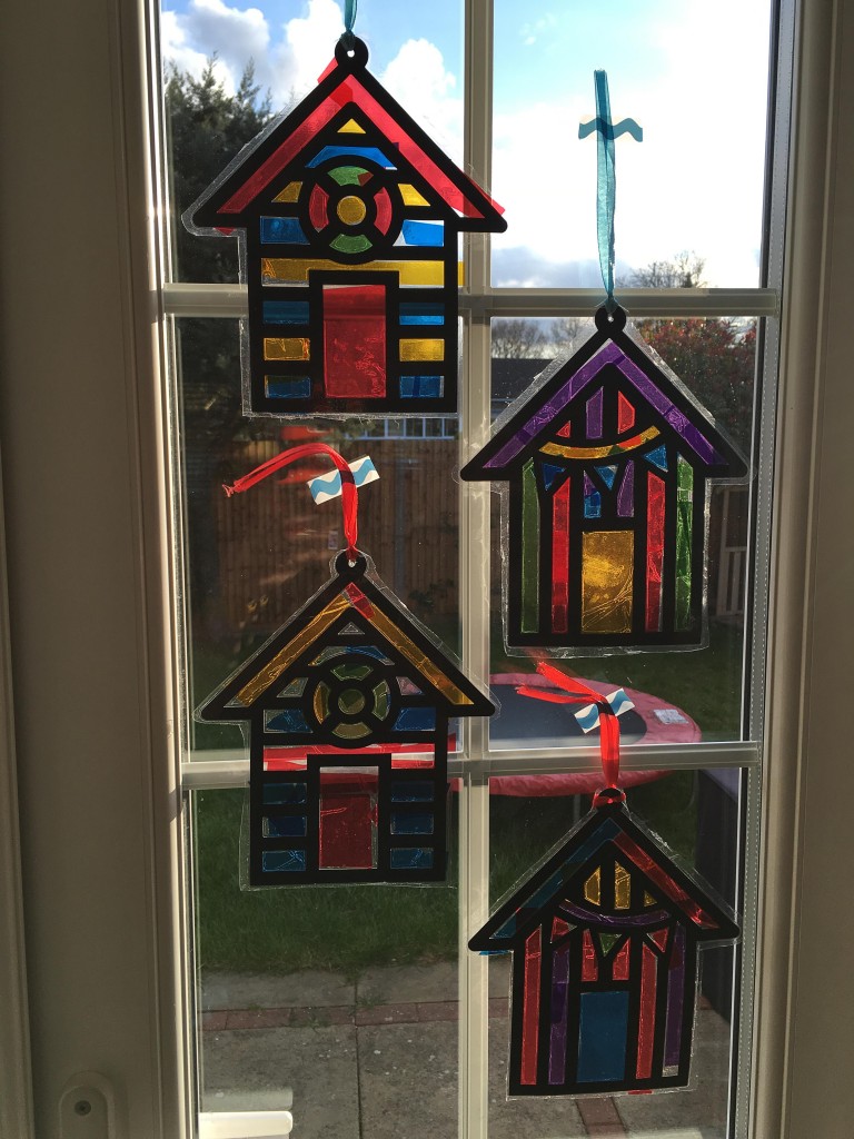 beach hut sun catcher