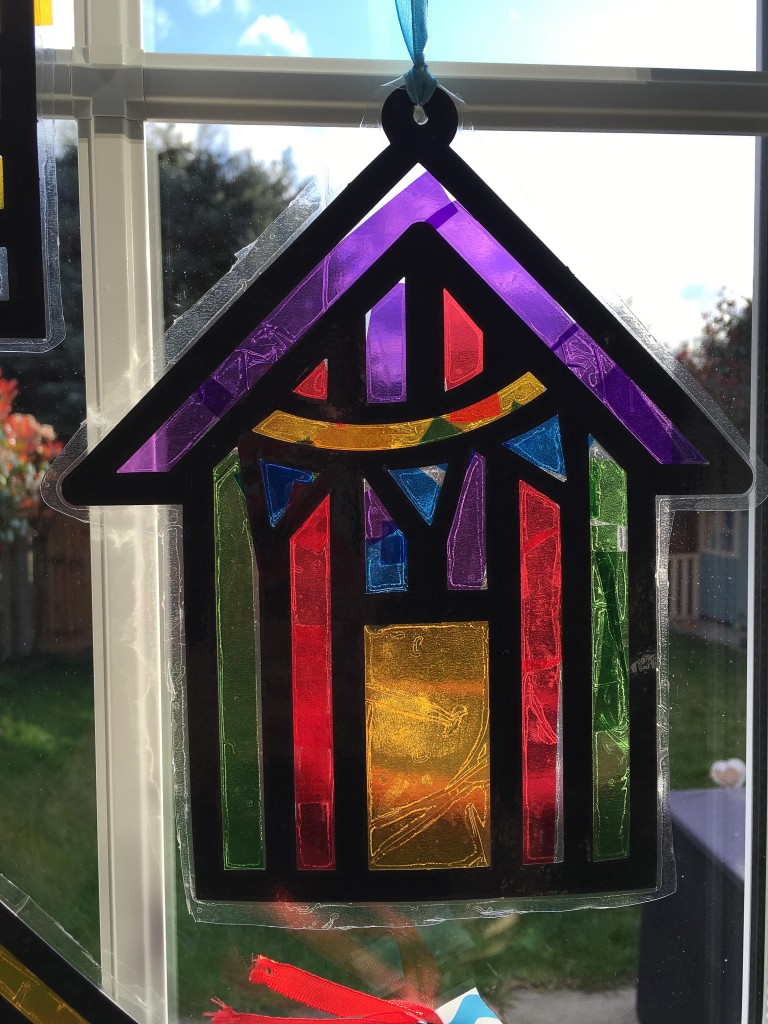 beach hut sun catcher