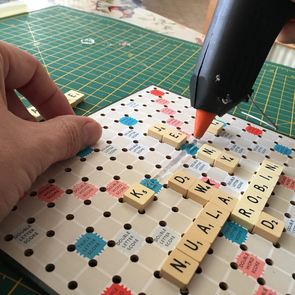 making scrabble art