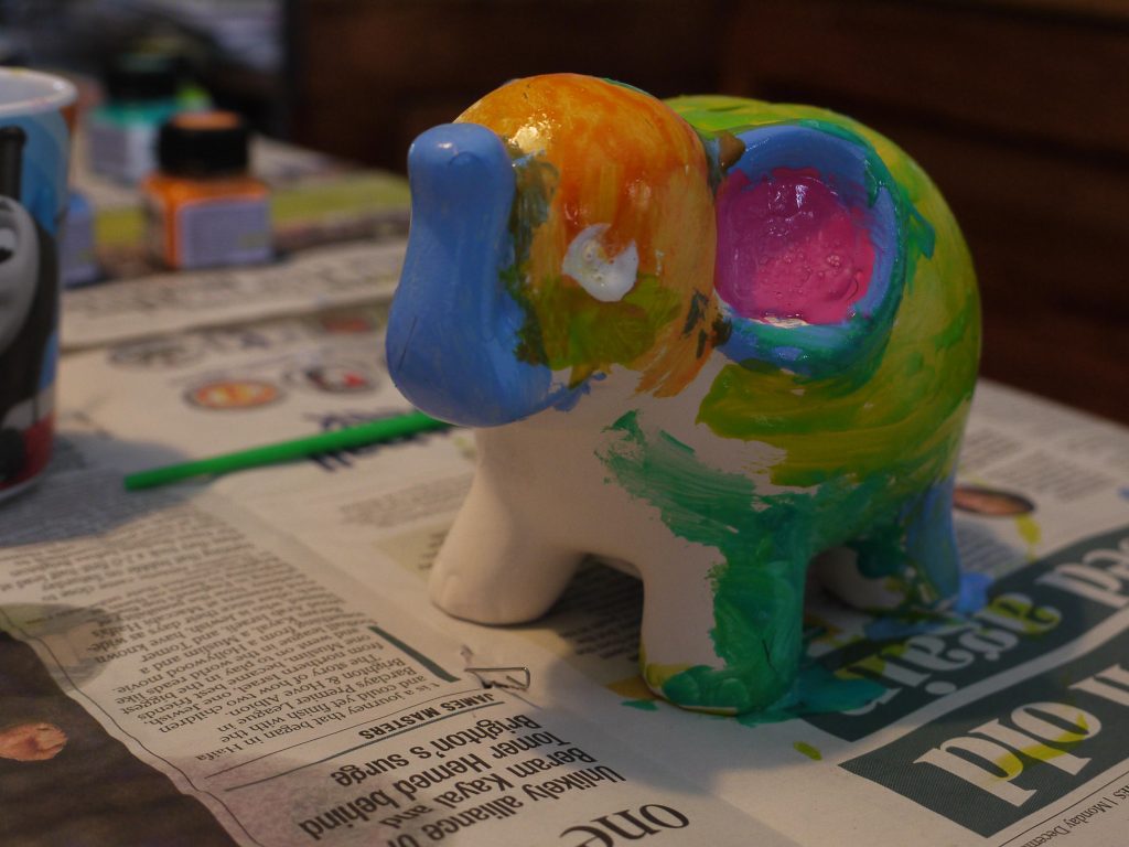 hand painted ELmer the Elephant