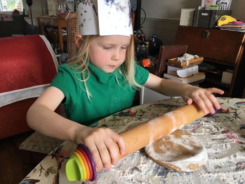 rolling out dough