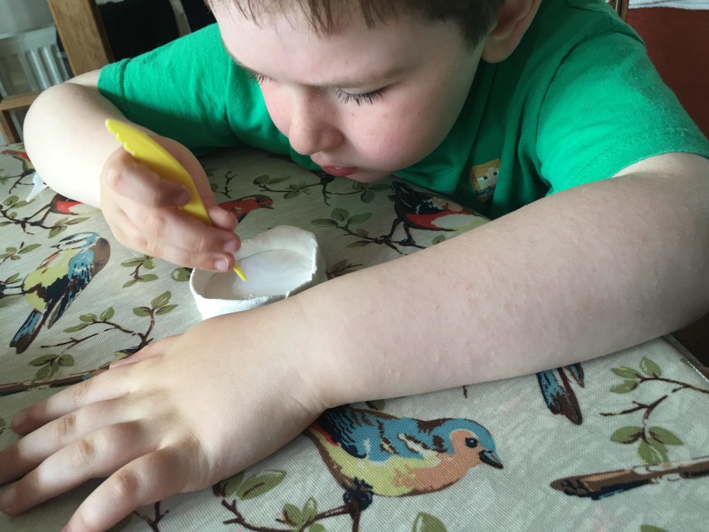 playing with air drying clay
