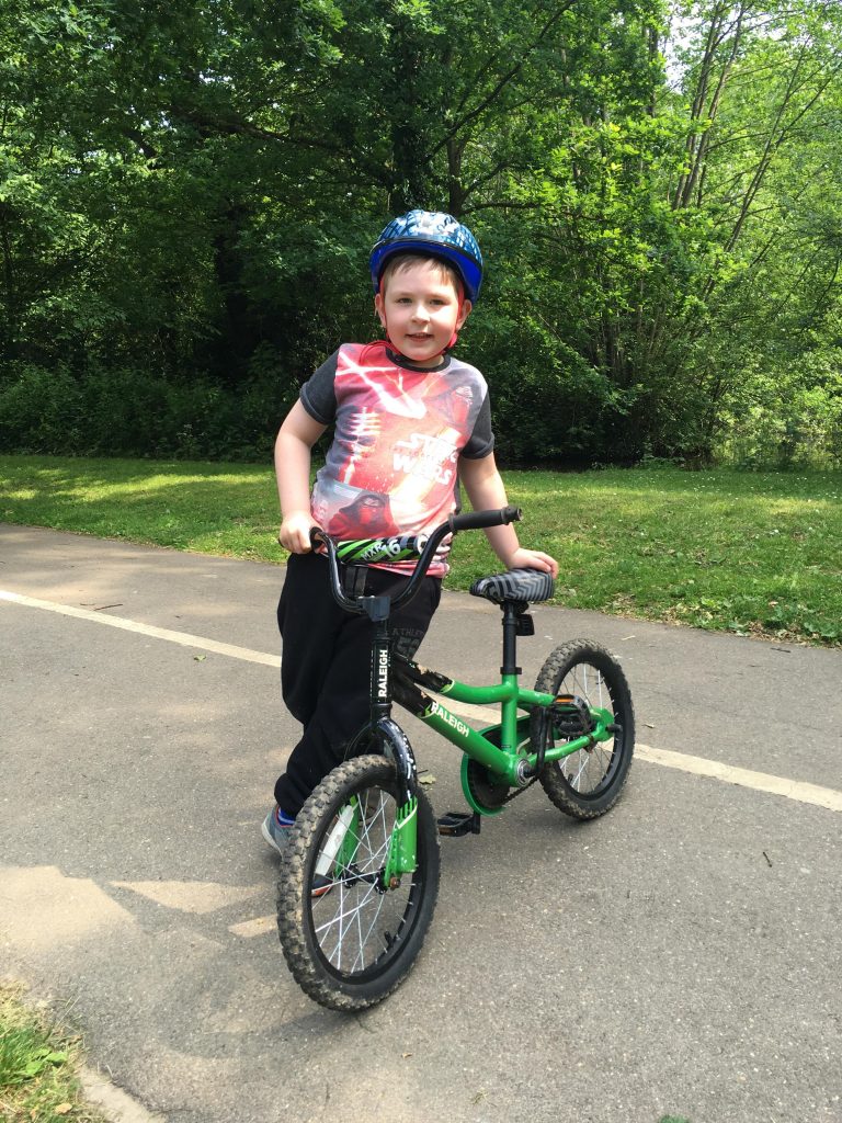 cycling at the park