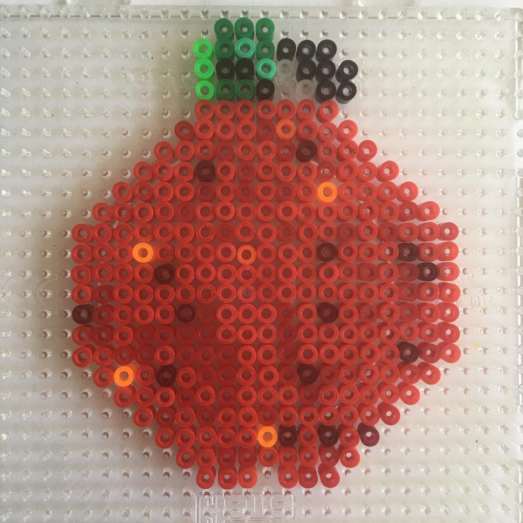 Hama bead apple for teacher craft