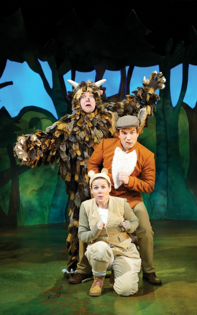 Steve McCourt (The Gruffalo) Ellie Bell (Mouse) & Charlie Guest (Predators)