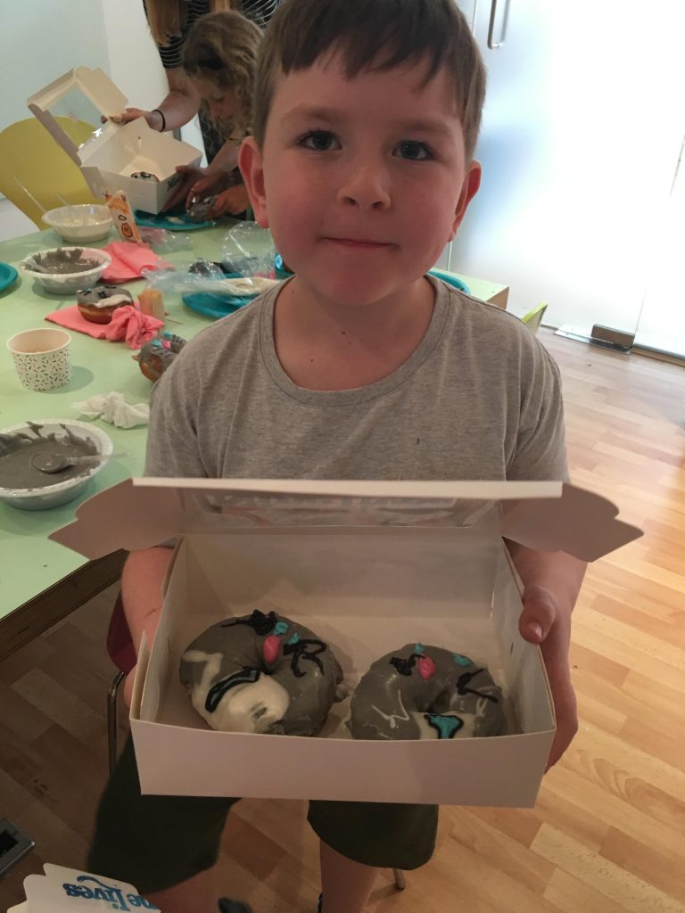 decorating donuts